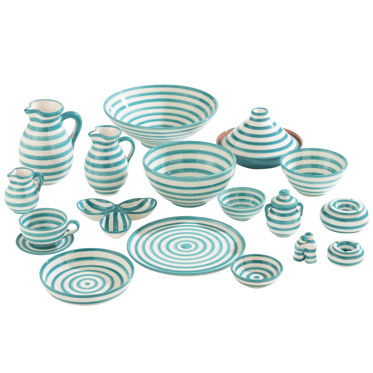 Détails du cendrier J-Line Granade Stripes en céramique artisanale