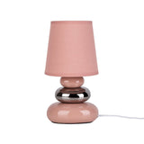 Lampe de table en céramique "Stoney" Pink - Classical - Table Lampe - - Rosé / Salmon - E14 - Aucune information