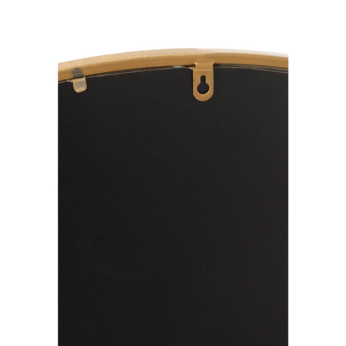 Détail du cadre doré du miroir Mona Round J-Line