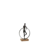 Détail de la sculpture Homme J-Line sur pied, finition brillante