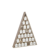Calendrier de l'Avent J-Line en bois blanc et naturel, vue avant