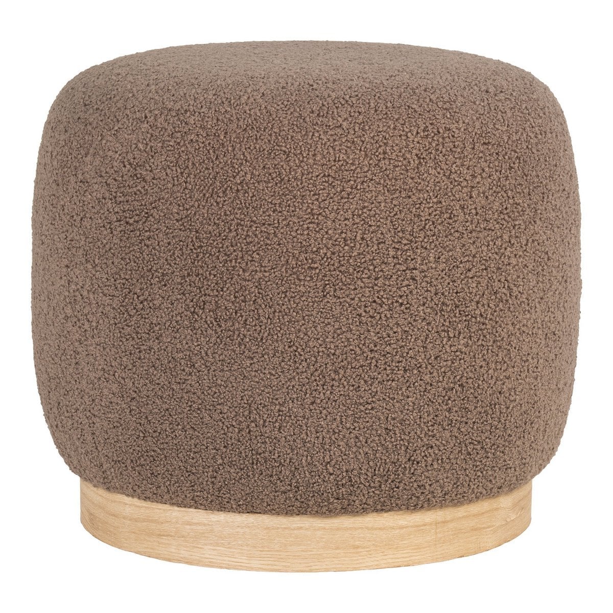 Pouf Belfort en tissu marron dans un salon moderne