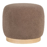 Pouf Belfort en tissu marron dans un salon moderne
