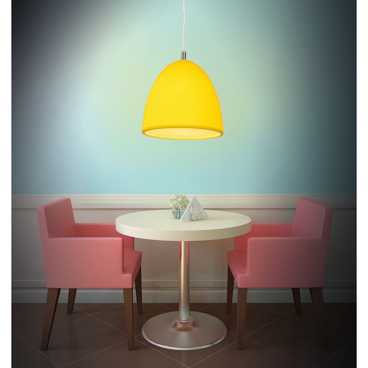 Détail de la lampe Catinus, design moderne et rétro en silicone