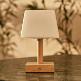 Lampe de table rechargeable en bois marron clair Tommy