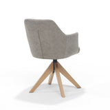Calvin Armchair pivotant en chêne et galets doux