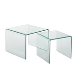 Table d'appoint J-Line en verre transparent, vue d'ensemble