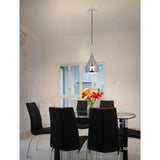 Le "style", classique rétro, pendant en métal brillant en chrome avec douille E27, parapluie Ø23 cm, idéal pour la salle à manger, le salon et la cuisine.