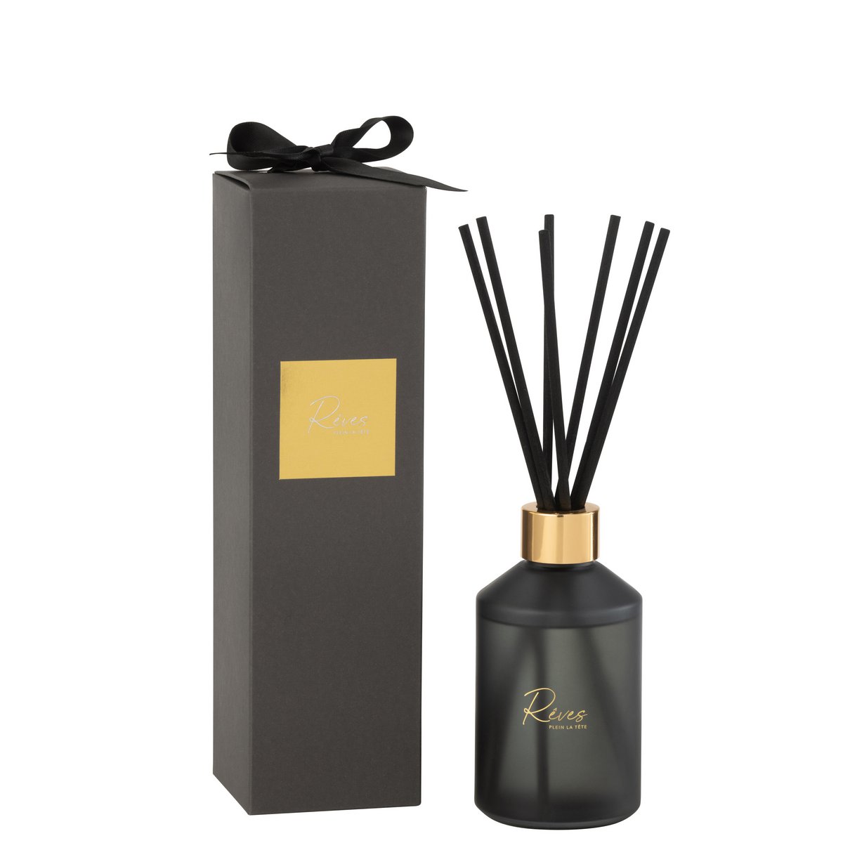 Huile parfumée J-Line Rêves Noir 200ml - bouteille élégante en noir