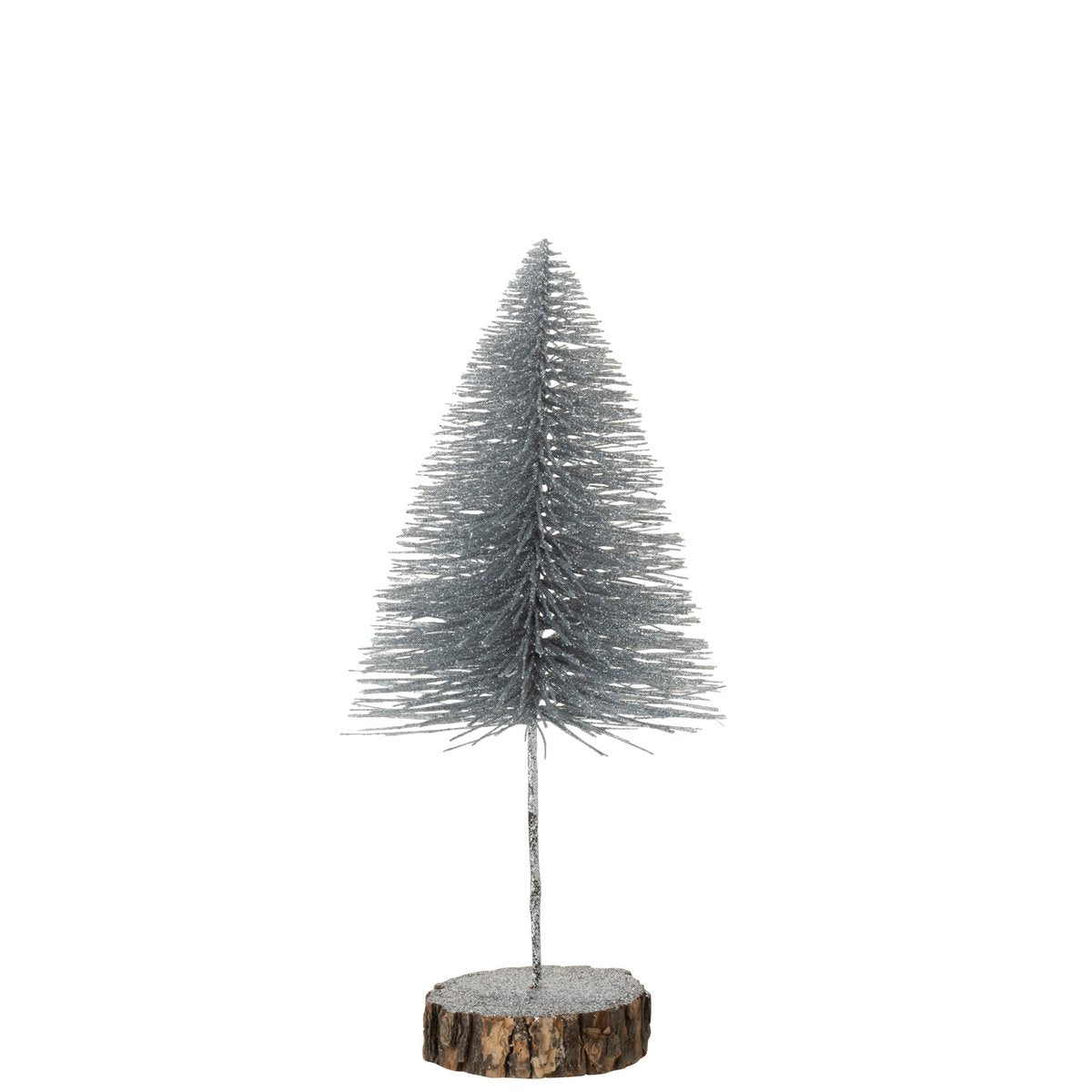 Sapin de Noël J-Line argenté, vue de face avec détails élégants