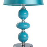 Lampe de table en céramique "Araga" 36 cm de haut, lampe de table en métal, en céramique, avec des lames de texte, turquoise, avec socket E14, éclairage pour salle à manger, salon, couloir ou bureau