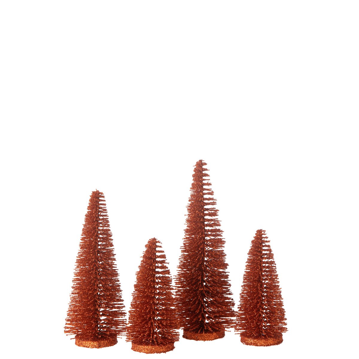Décoration sapin de Noël Glitter J-Line en cuivre, boîte de 4 ornements.