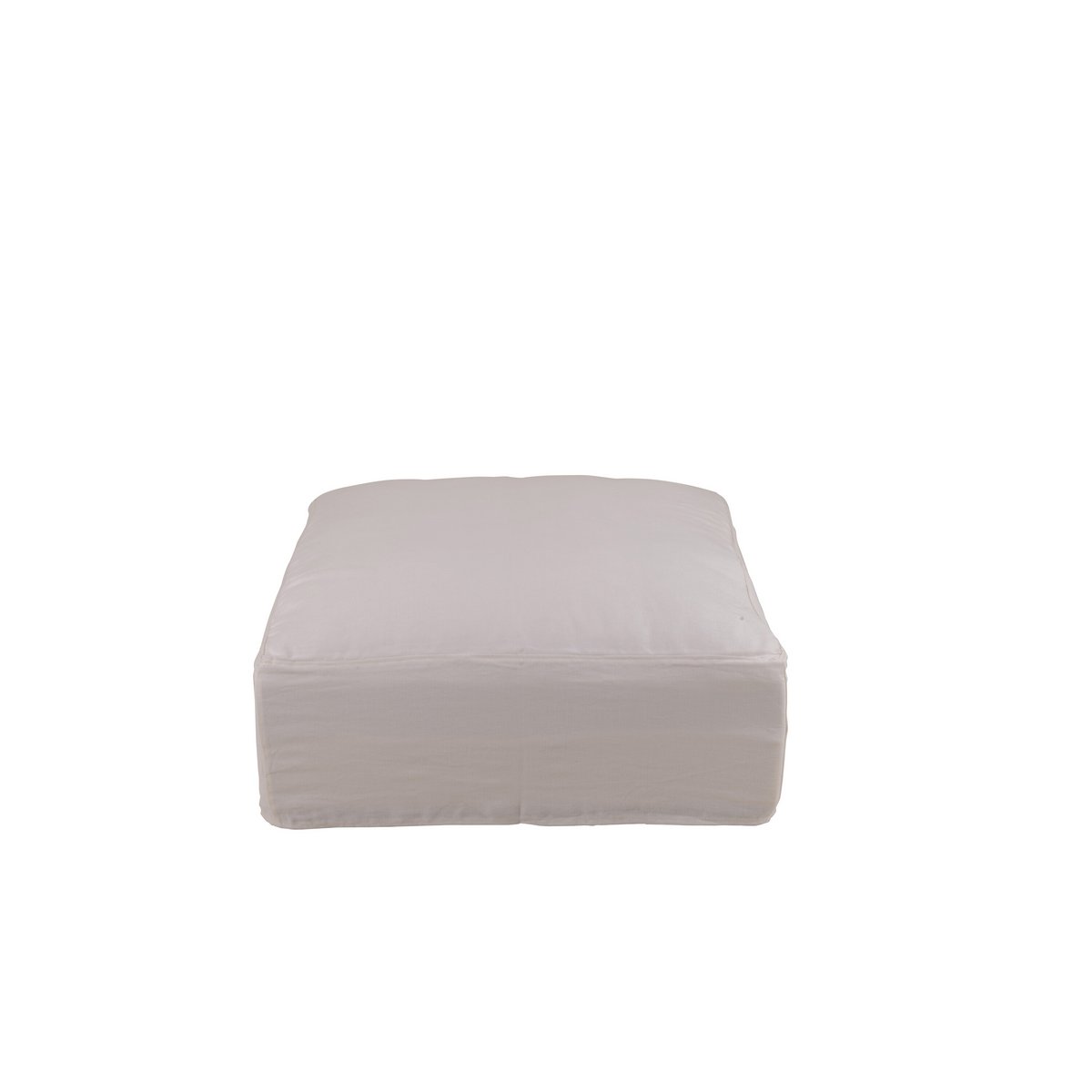 Housse pour pouf Monaco en lin blanc, détail du tissu
