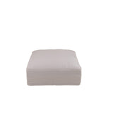 Housse pour pouf Monaco en lin blanc, détail du tissu