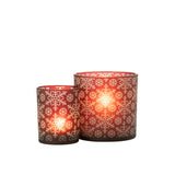 Vue rapprochée de la lanterne J-Line Snow rouge