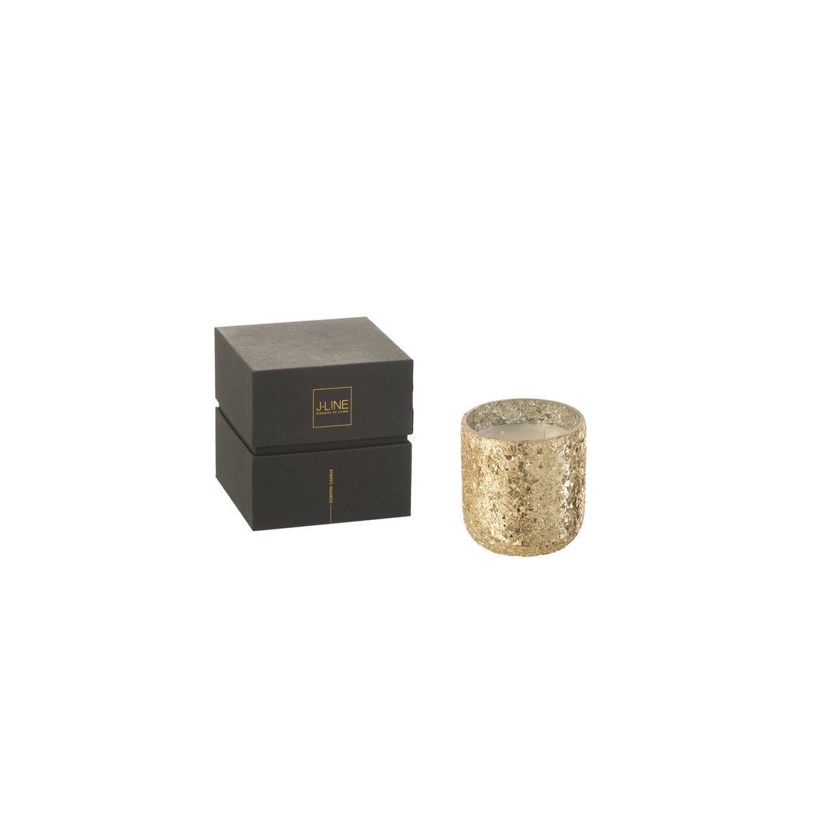 Bougie J-Line Luxuria entourée de décorations élégantes