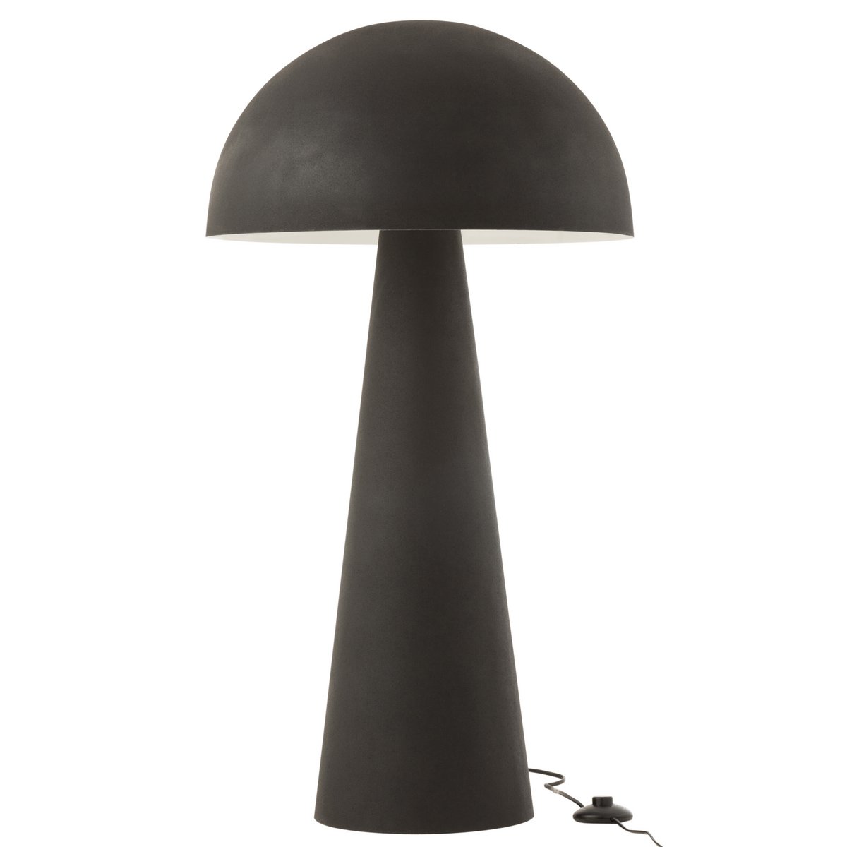 Lampe J-Line Mushroom extra large en métal noir, vue de face