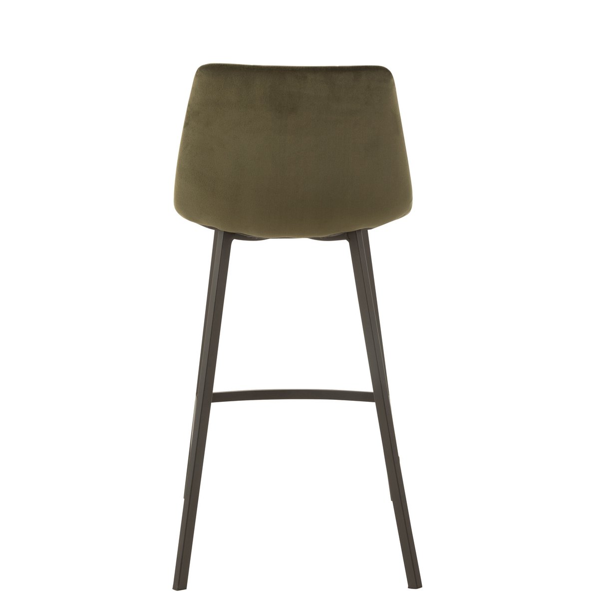 Chaise de bar Olivier J-Line en métal vert foncé sur fond neutre