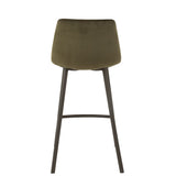 Chaise de bar Olivier J-Line en métal vert foncé sur fond neutre