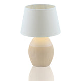 Lampe de table en céramique "Talia", lampe de table en céramique, beige / blanc, avec version E14, pour salle à manger, salon, couloir ou bureau, 31 cm de haut
