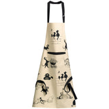 Tablier de cuisine imprimé Dubout 3 chats Beige 72 x 85