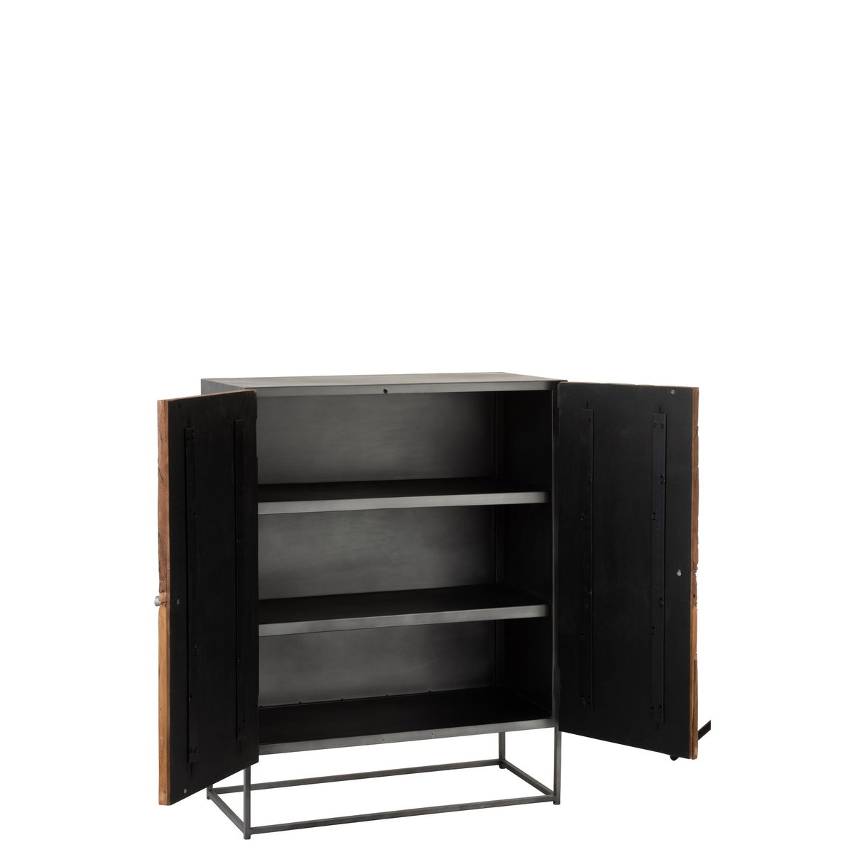 Intérieur de l'armoire Shanil avec étagères en bois