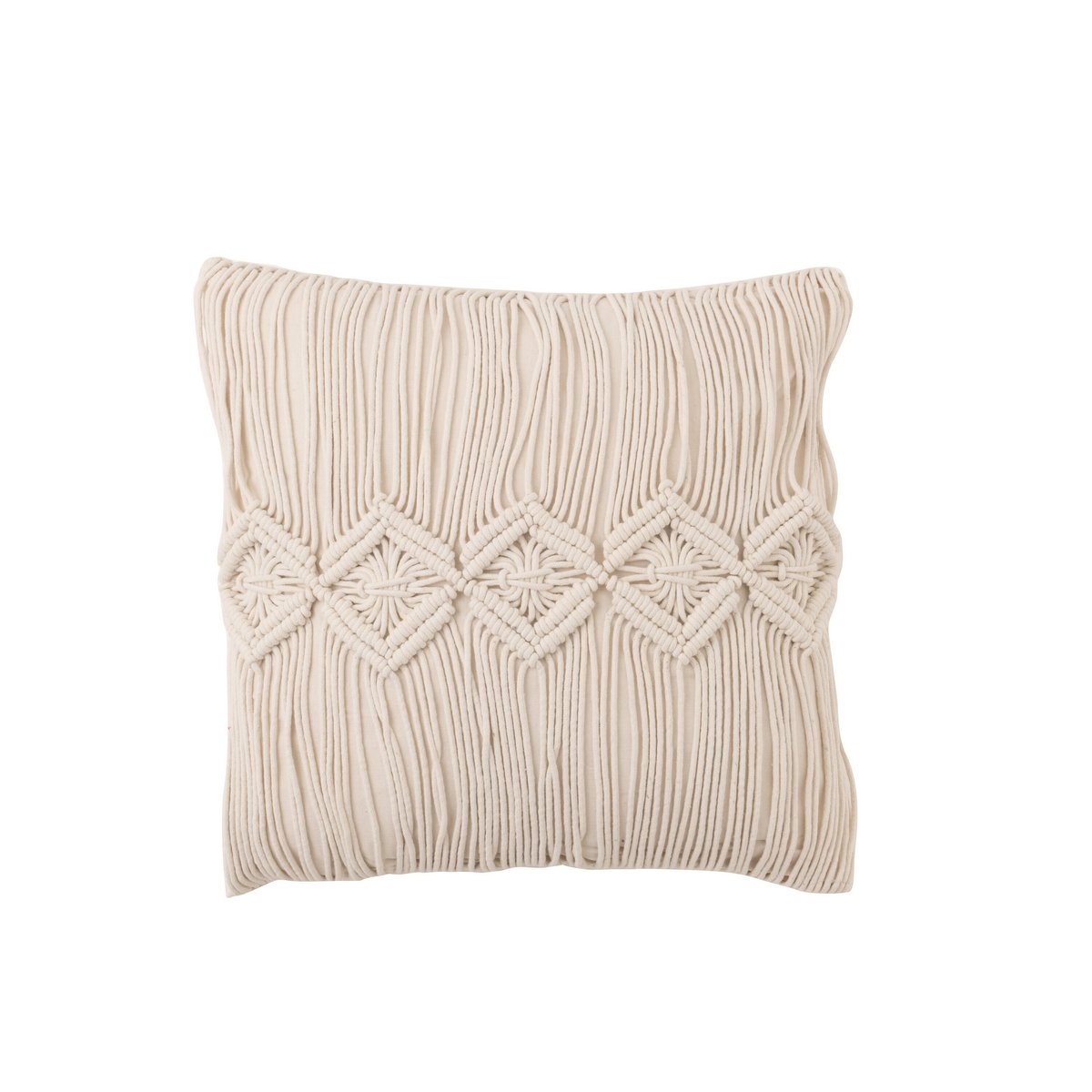 Ambiance salon avec le coussin J-Line Cosy blanc cassé