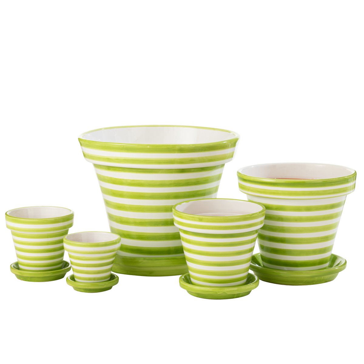 Vue latérale du pot de fleurs J-Line Liline, mettant en avant ses motifs colorés.