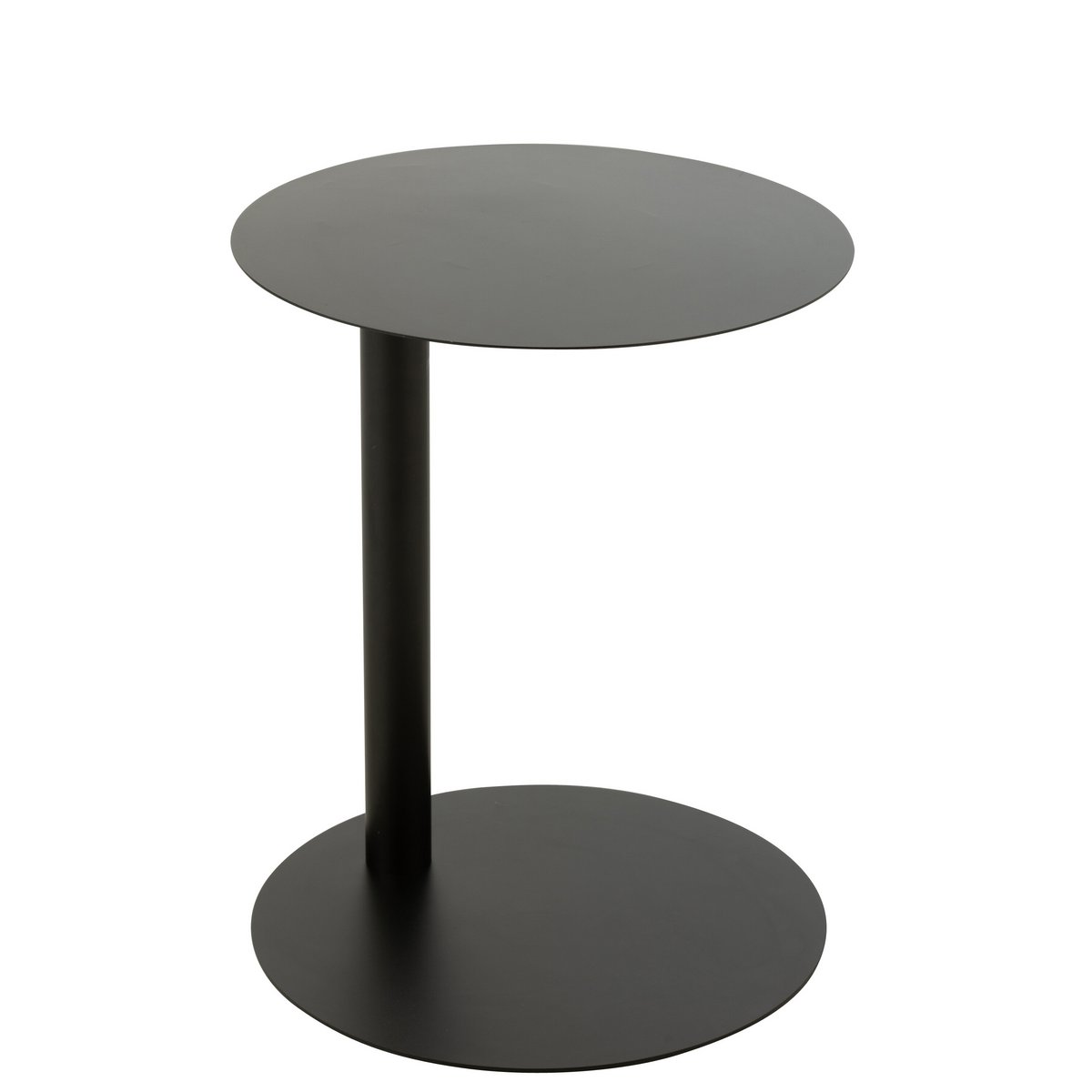 Table d'Appoint Ronde en Métal Noir - Vue de face