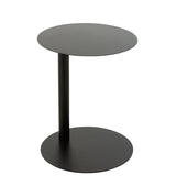 Table d'Appoint Ronde en Métal Noir - Vue de face