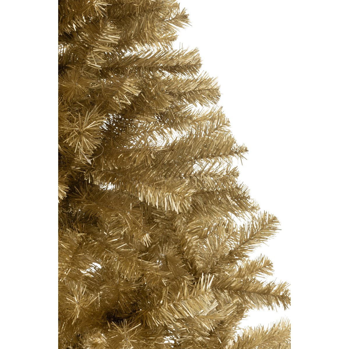 Sapin de Noël J-Line en or, vue d'ensemble avec décorations