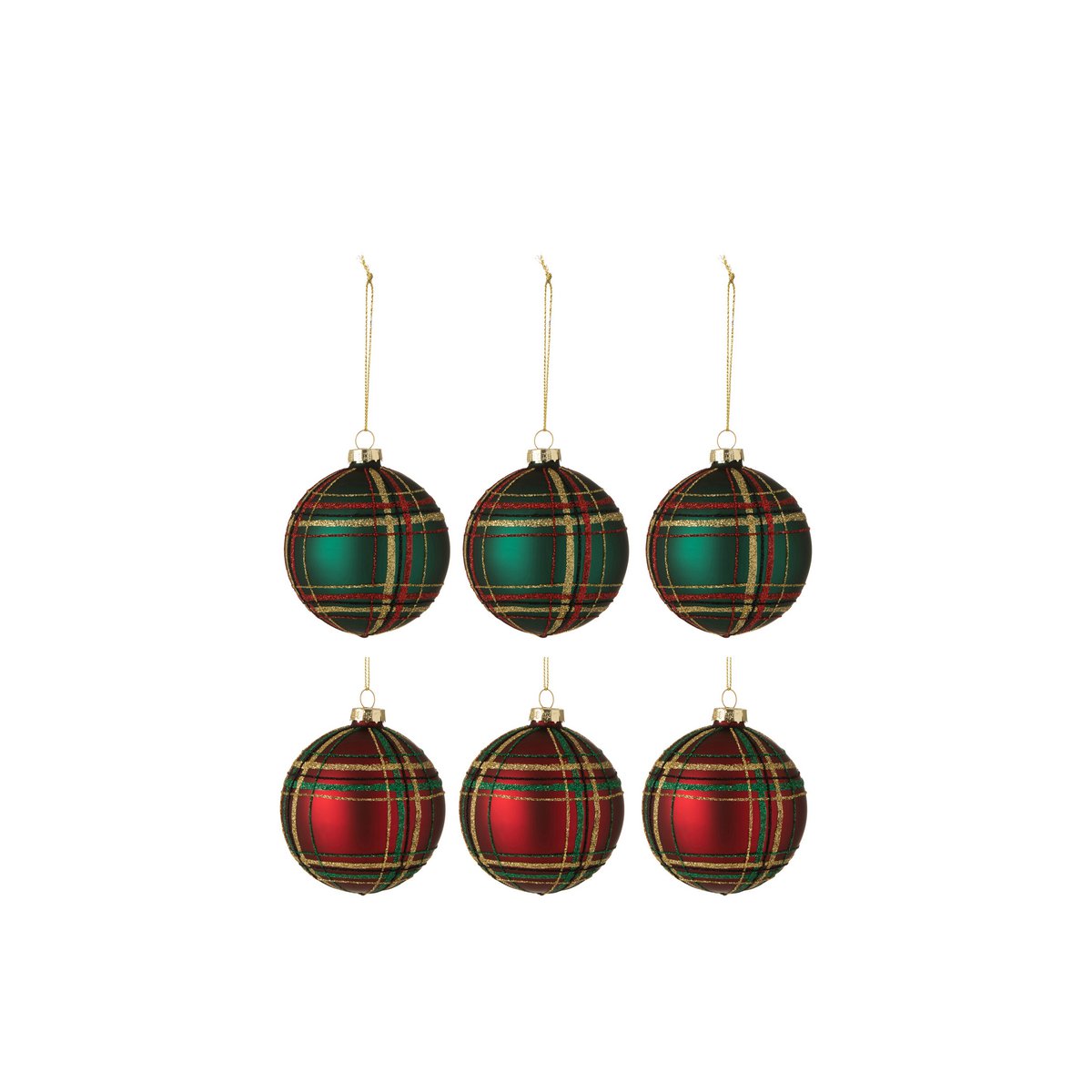 Boule de Noël J-Line rouge et vert, ambiance festive et élégante