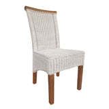 Chaises de salle à manger ensemble chaises de rotin Perth 6 morceaux de chaises de table à manger chaises de panier blanc durable