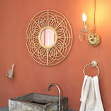 Miroir rond en rotin 58 cm | Miroir mural Boho fait main PUTUK