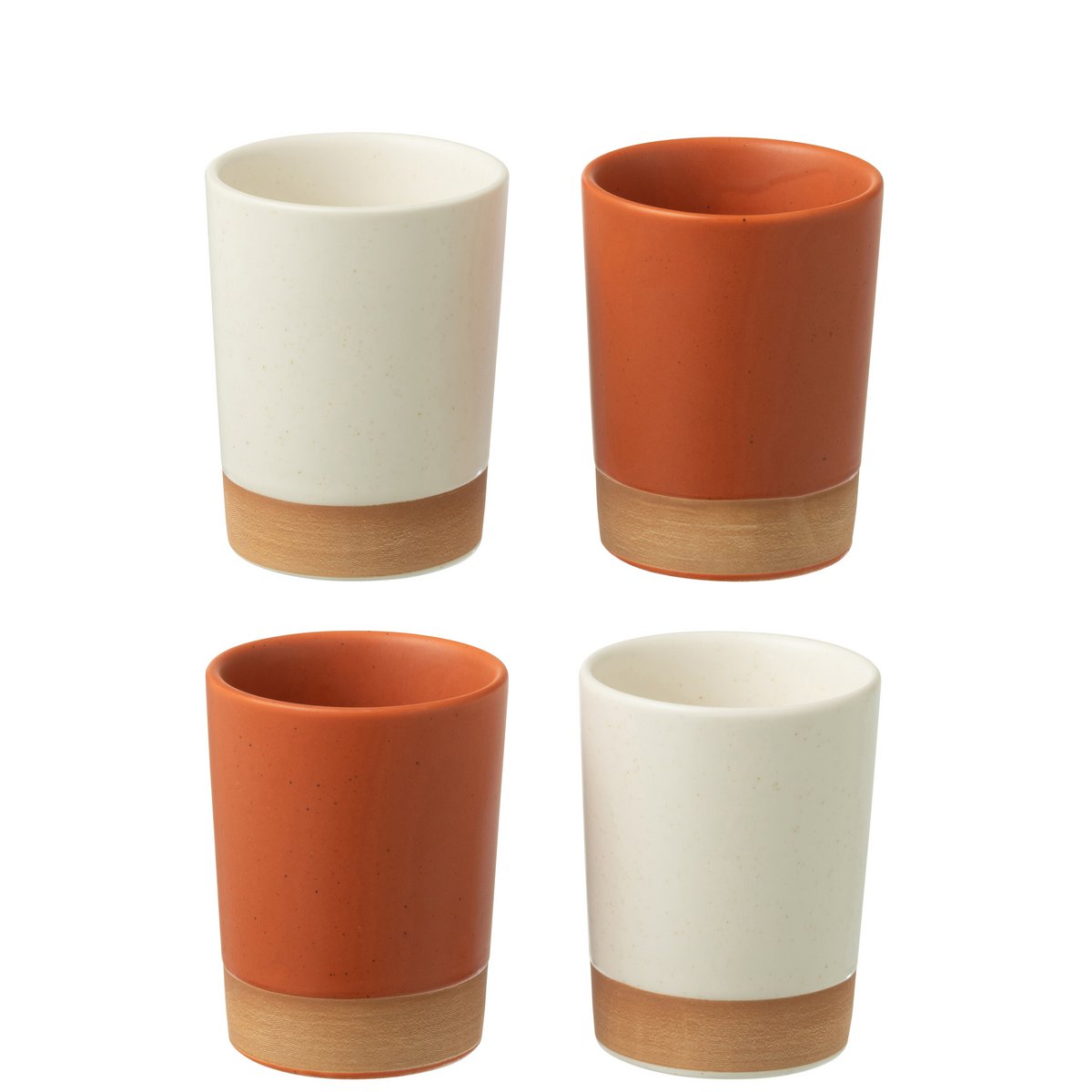 Ensemble de 4 mugs J-Line, design contemporain en céramique