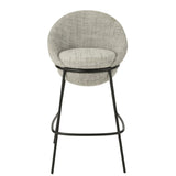 Tabouret de bar J-Line en métal gris/noir, vue de face