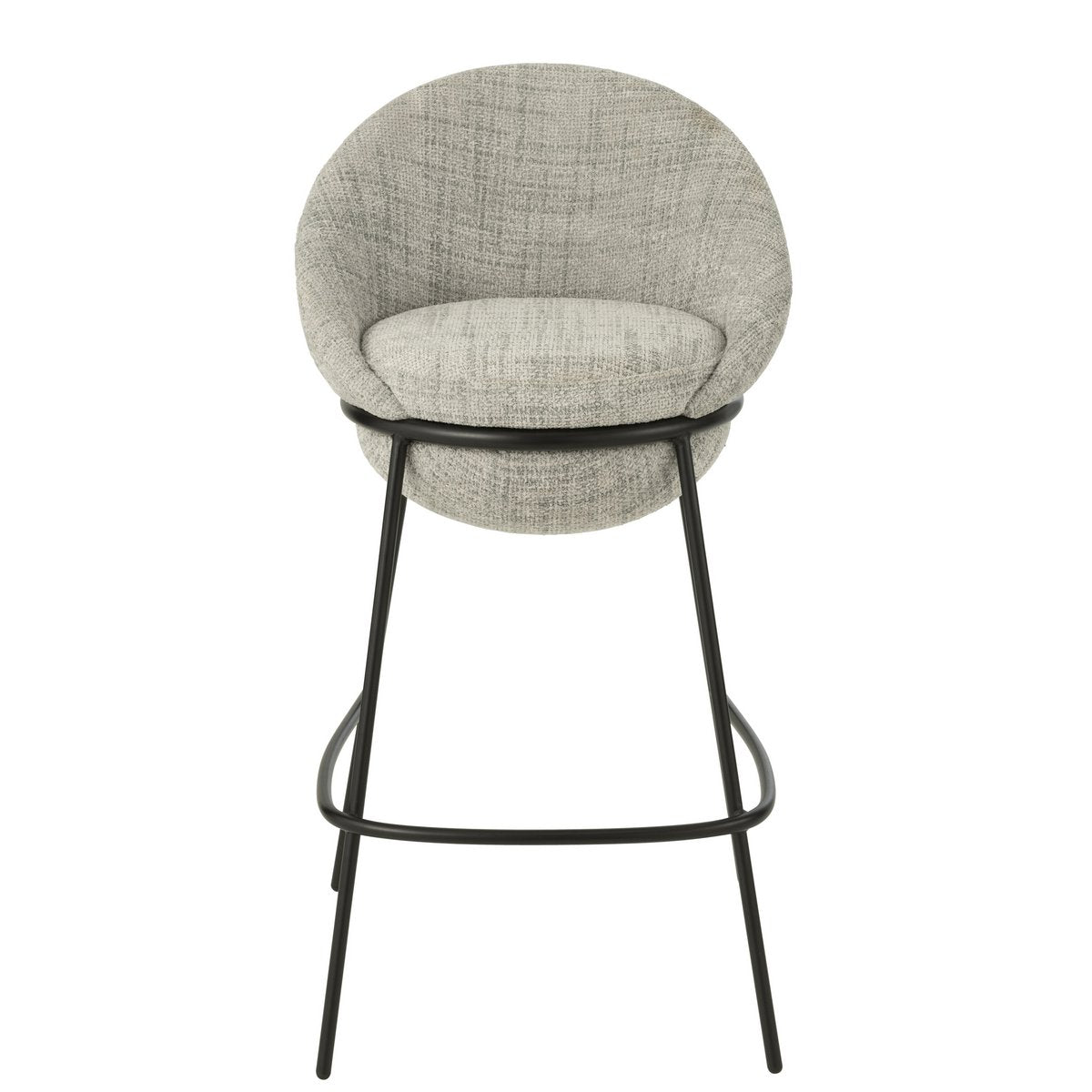 Tabouret de bar J-Line en métal gris/noir avec design contemporain
