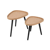 Set de tables d'appoint en bois et métal, vue de face