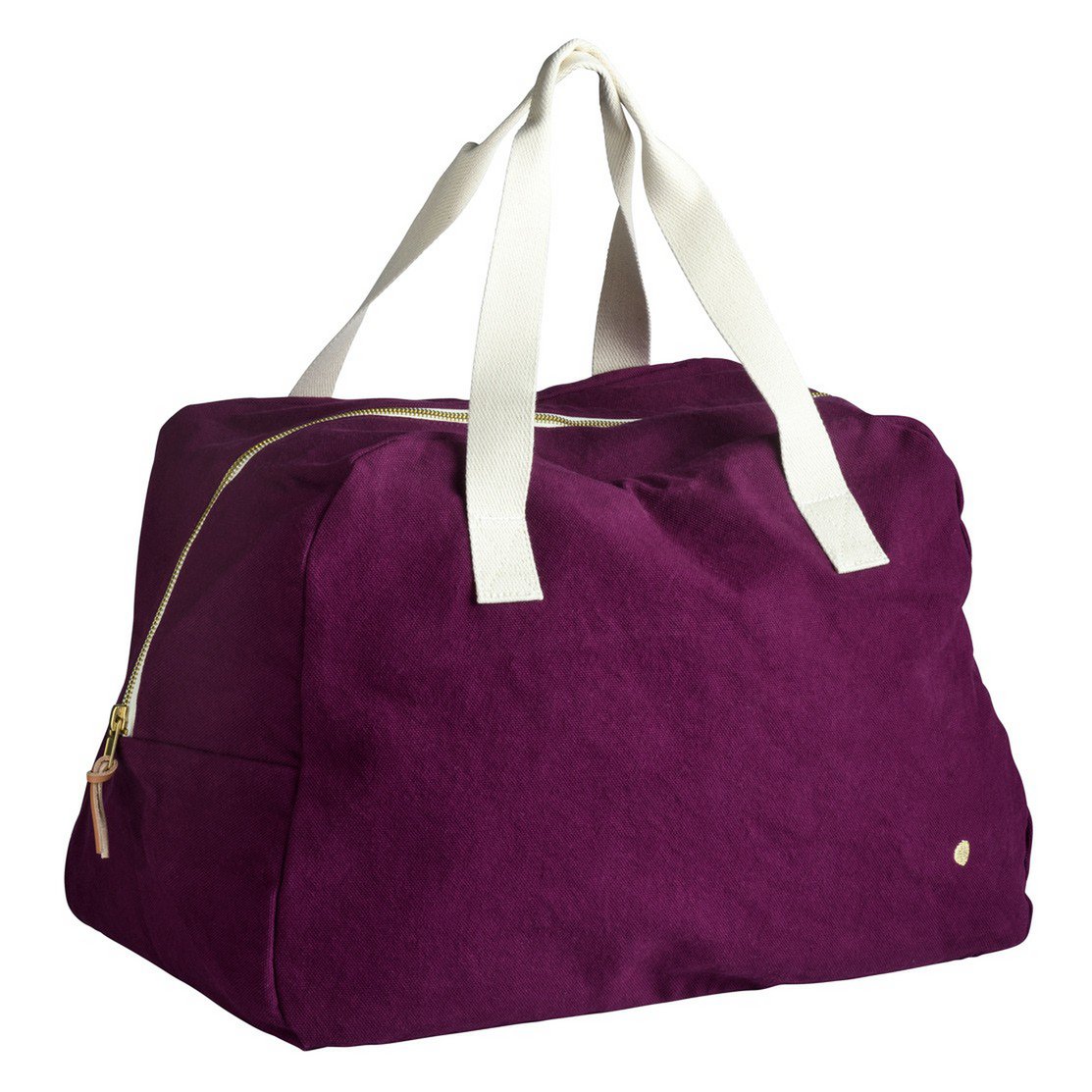 Sac de semaine en coton bio écru avec poche intérieure et boucle pour clés