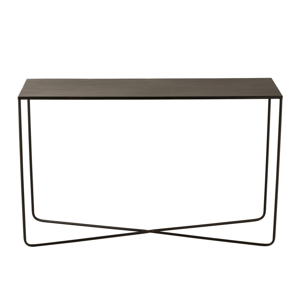 Console J-Line rectangle en métal noir avec design moderne