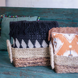 Panier de rangement | Panier décoratif KAPAUKU en fibre de bananier et jonc de mer (2 tailles)