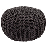 Tabouret de siège pouf ensemble 2 pièces Ø 55 cm h 37 cm tabouret de tricot coussin de plancher
