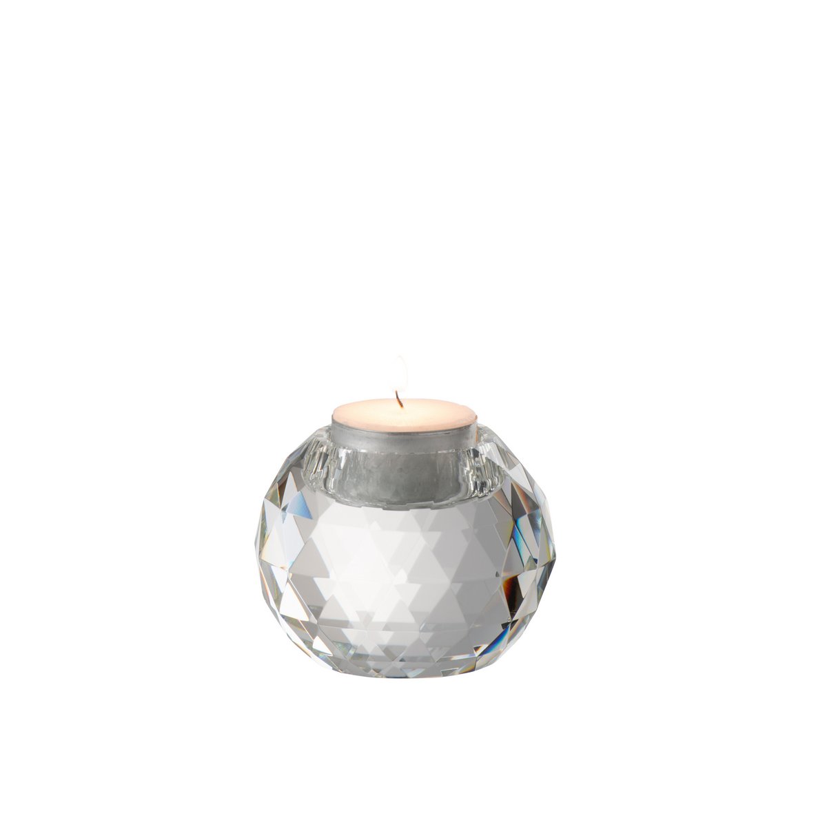 Photophore Boule Cristal Transparent - détail du cristal brillant