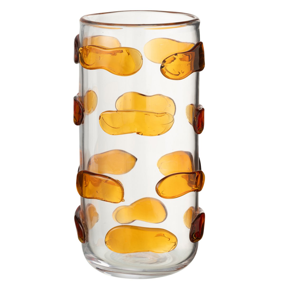 Vase J-Line Pebbles en verre amber, vue de face
