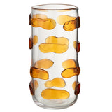 Vase J-Line Pebbles en verre amber, vue de face
