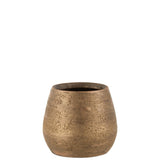 Pot de fleur J-Line en céramique dorée, vue latérale