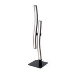 Lampe à table à LED "Onda", lampe de table en métal et en plastique en noir, avec des LED fermement construites, éclairage pour le salon, le bureau ou le chevet Tableau 44 cm de haut