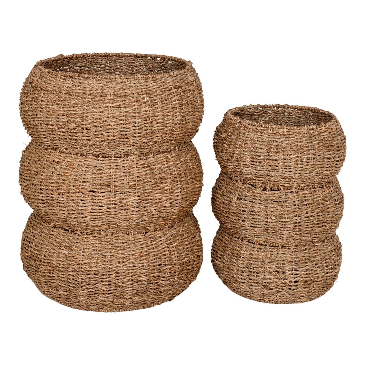 Paniers Sarbas en jonc de mer naturel, vue d'ensemble