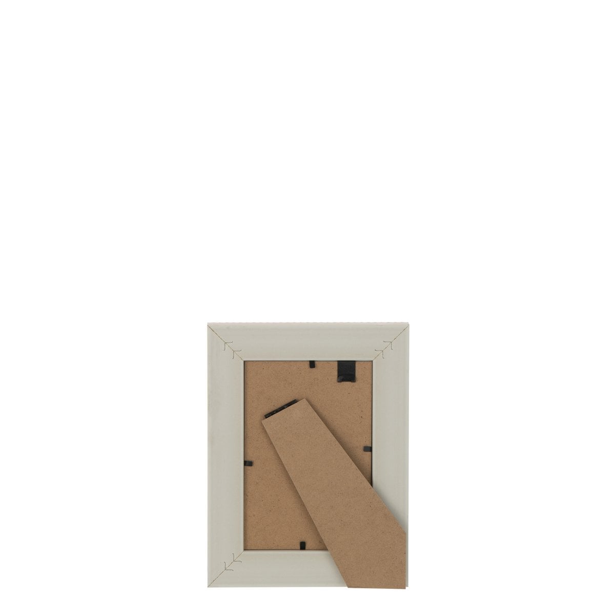 Cadre photo J-Line tissé beige clair en bois, vue de face