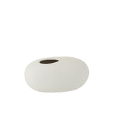 Vase J-Line Ovaal en céramique blanche, design classique et élégant